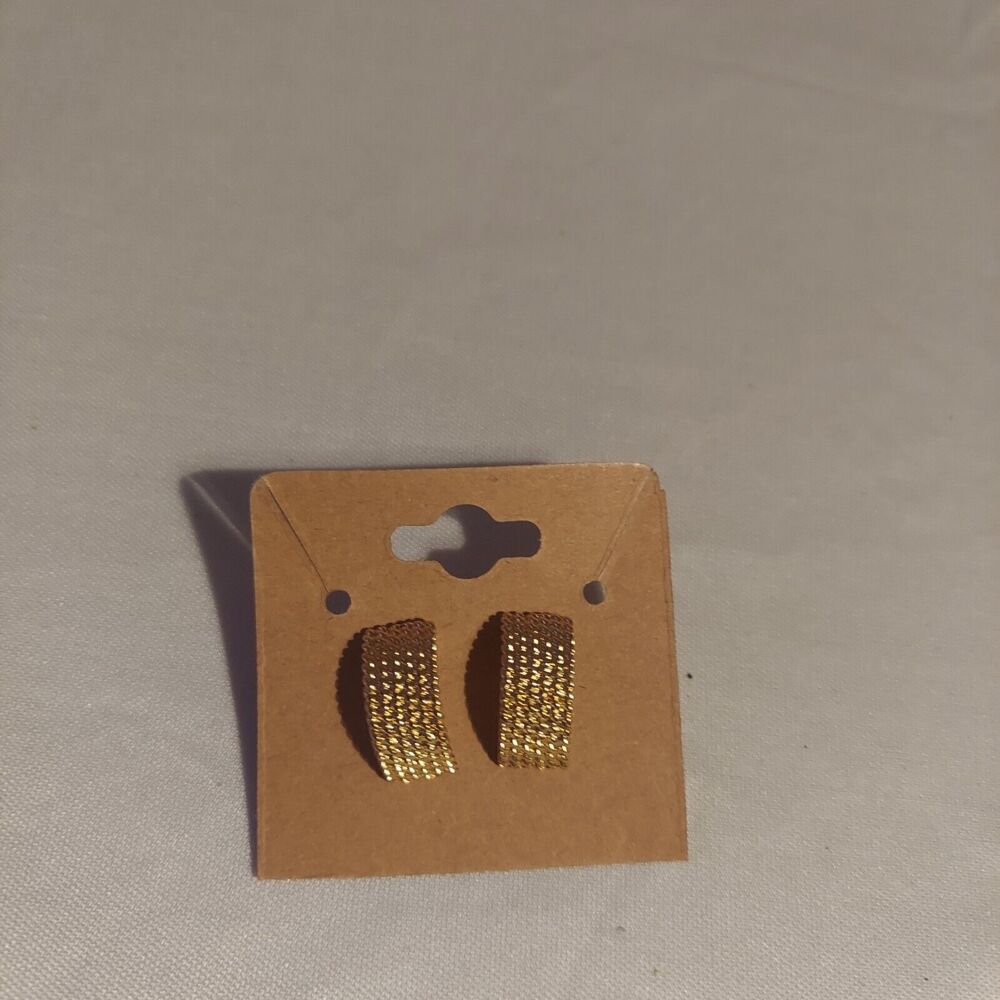VTG Monet Goldtone Pierced Earrings 1/2"